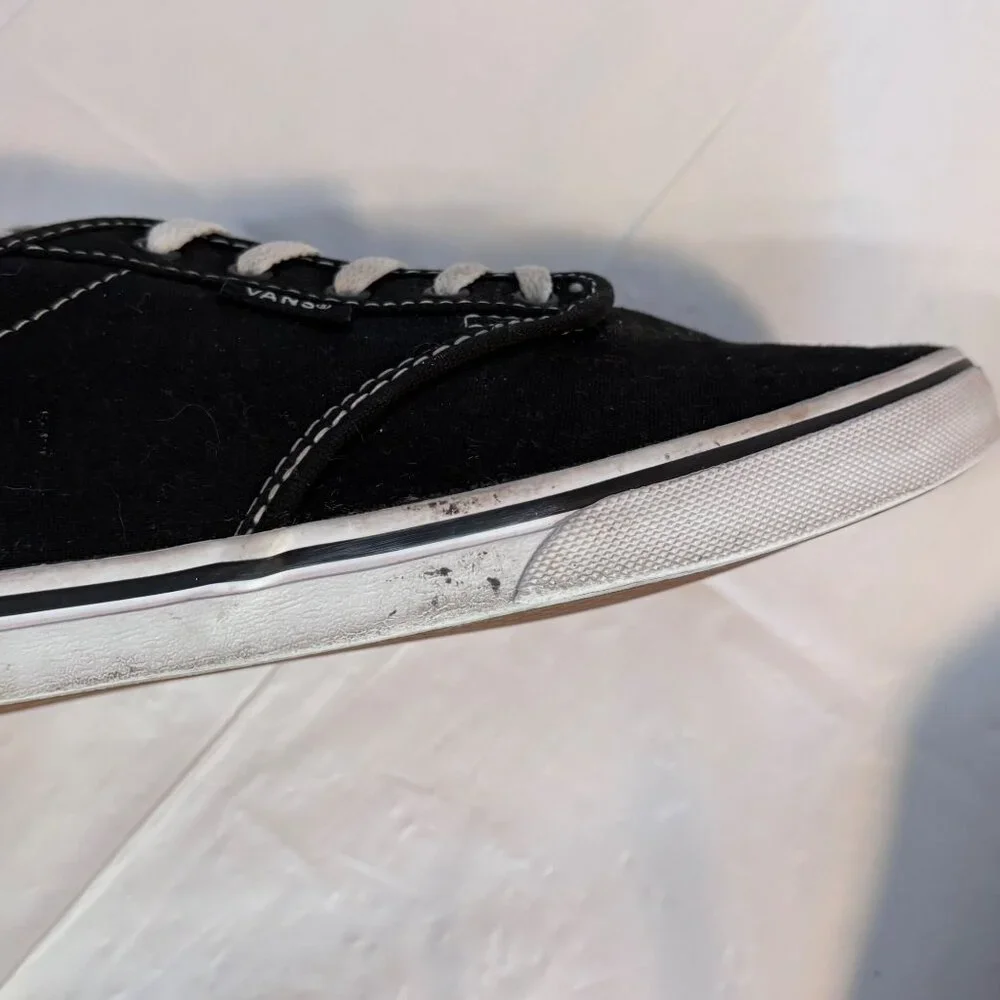 Vans Women's Black Canvas Lace-Up Sneakers Size 7.5 US Skater‎ Streetwear Retro
